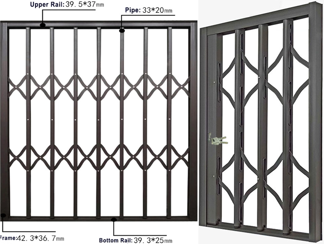 Aluminum Accordion Window Grills Design Pictures